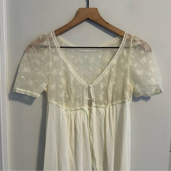 Vintage Gossard Artemis Cream Lace Nylon Slip Maxi Dress XS - Picture 8 of 13